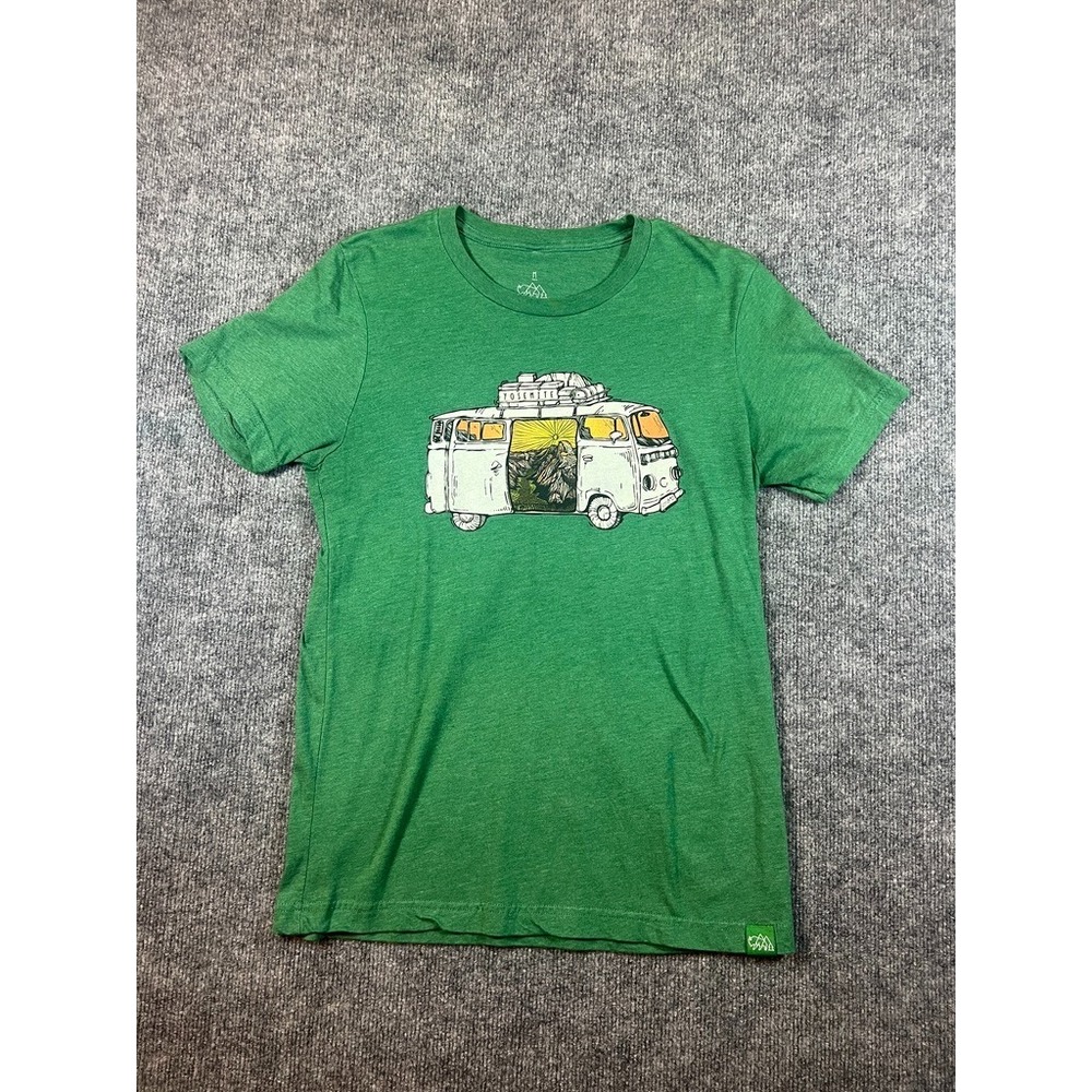 Wild Tribute Joshua Tree National Park Road Trip Van Shirt Green Womens Sz M